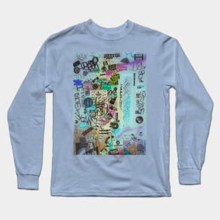 Graffiti Design Sticker Style Urban Tag Long Sleeve T-Shirt